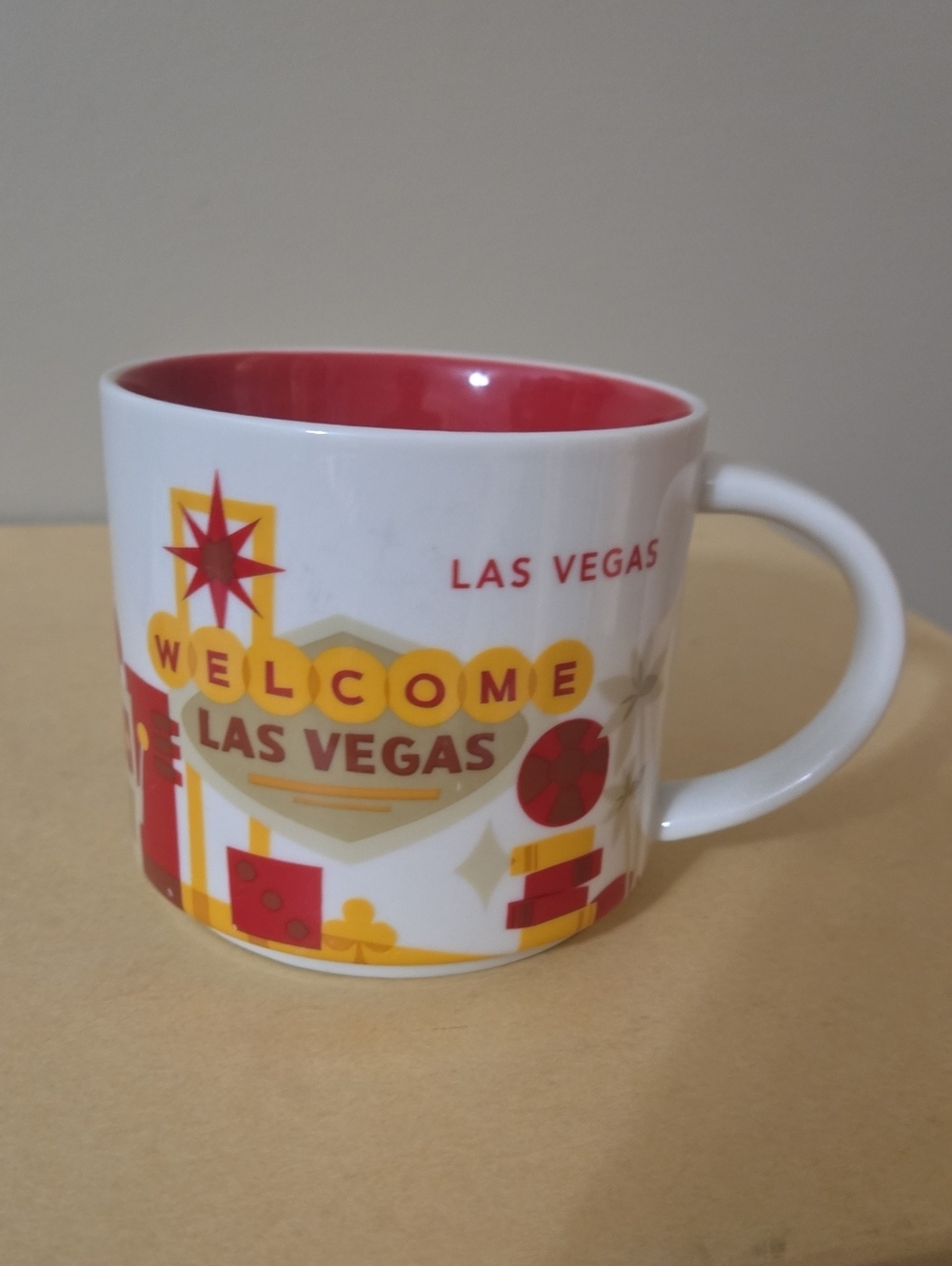 Starbucks You Are Here Las Vegas Welcome Ceramic Coffee Mug - Red Interior 2015